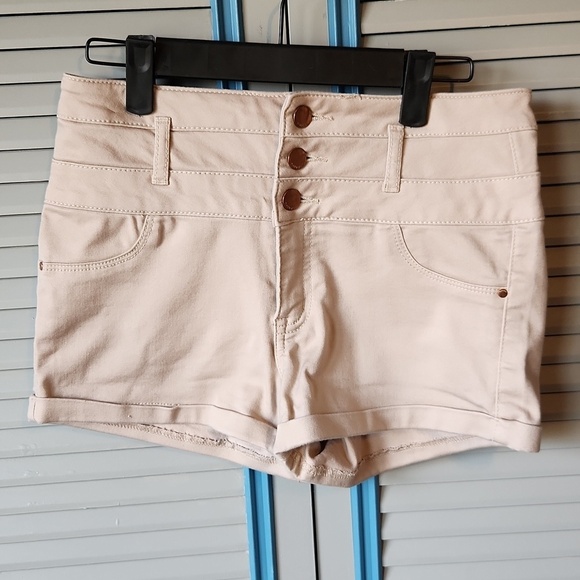 refuge Pants - Refuge Beige High Waisted Shorts